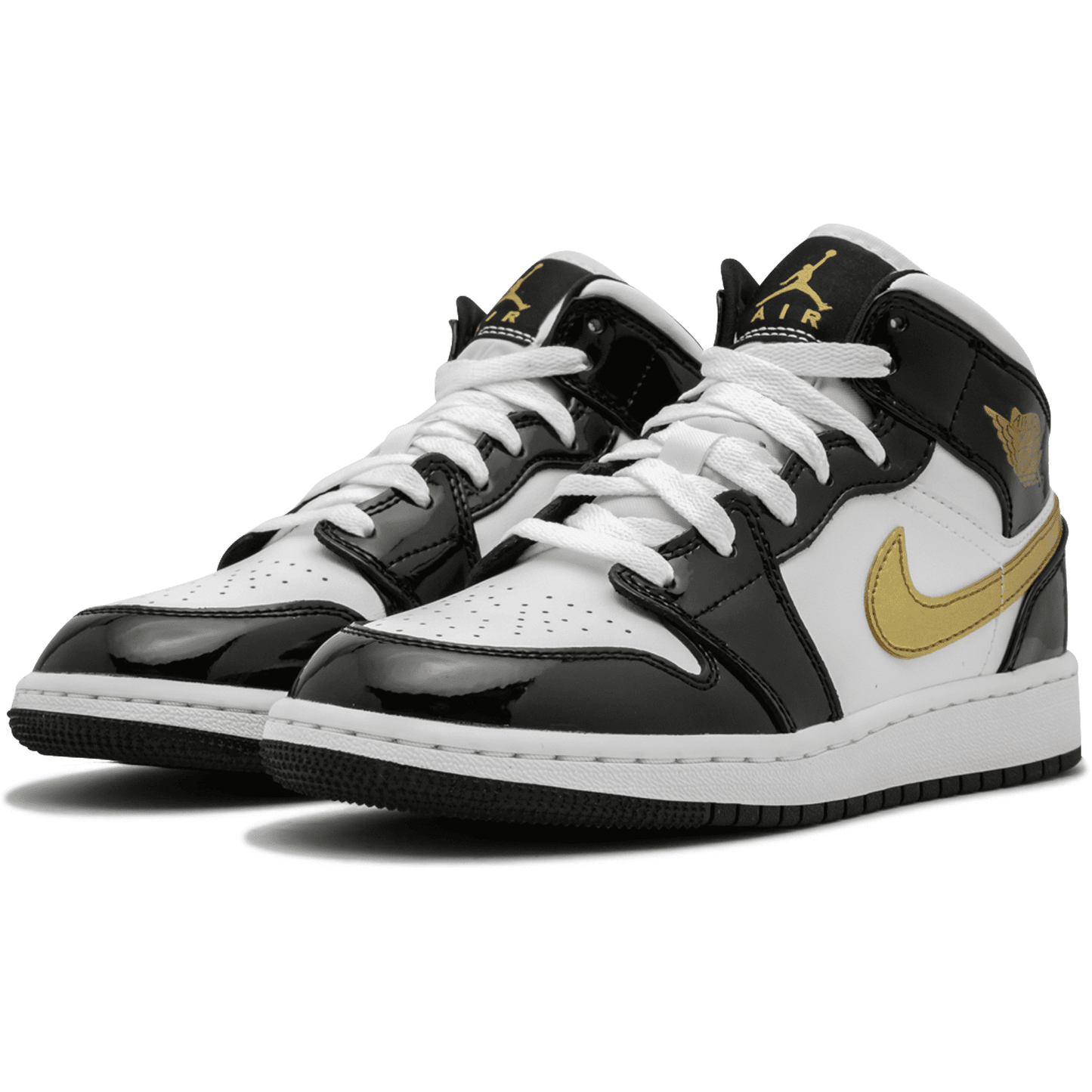 Air Jordan 1 Mid “Black Gold Patent Leather”