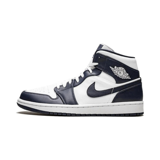 Air Jordan 1 Mid "White Metallic Gold Obsidian"
